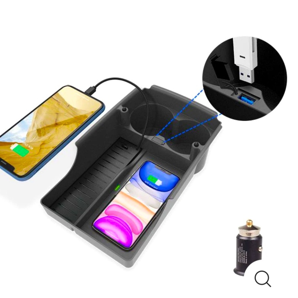 TAPTES T-Box Wireless Phone Charging Organizer & Cup Holder for Tesla Model S/X